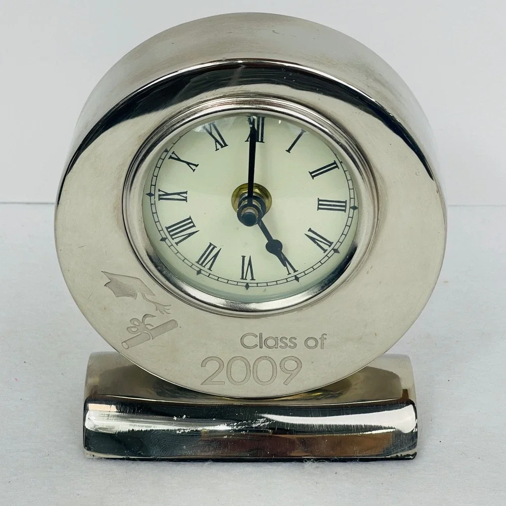 Unbranded Desk Clock Unisex Silver Class of 2009 Graduation Engraved